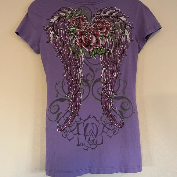 Purple Rhinestone Back Tee - Medium - Picture 9 of 15